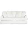 Macy's Brenalee 93" Performance Fabric Slipcover Sofa With Four Pillows In Peyton Cream