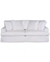 Macy's Brenalee 93" Performance Fabric Slipcover Sofa With Four Pillows In Peyton Pearl