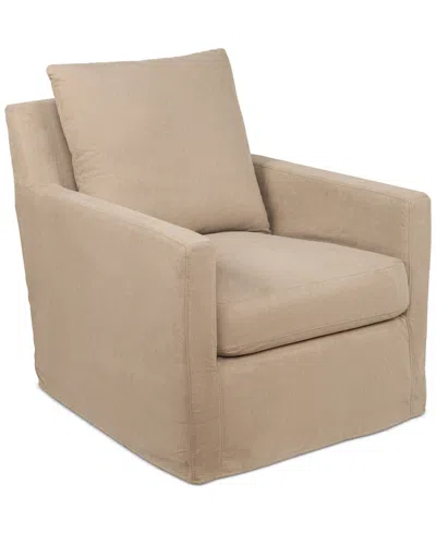 Macy's Brenalee Fabric Swivel Glider Slipcover In Neutral