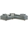 Macy's Closeout! Brendalyn 3-pc. Modular Fabric Sectional Chaise & Sofa Set, Created For  In Surf