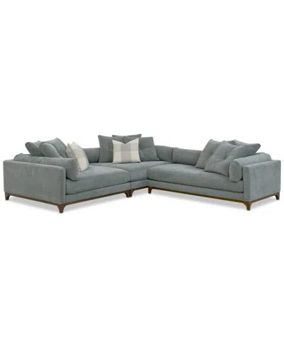 Macy's Closeout! Brendalyn 3-pc. Modular Fabric Sectional Chaise & Sofa Set, Created For  In Surf