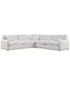 Macy's Brendy 3-pc. Fabric L Sectional, Exclusively At  In Brown