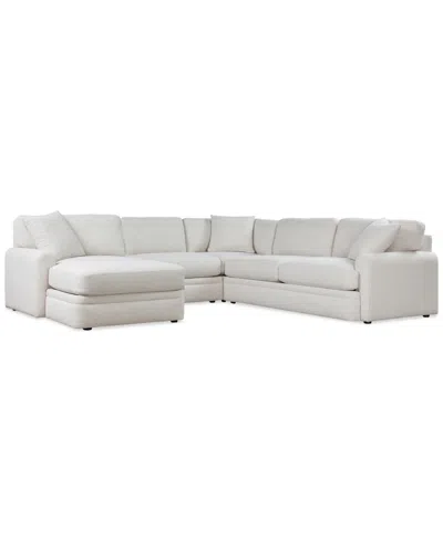 Macy's Brendy 4-pc. Fabric Chaise Sectional, Exclusively At  In Linen