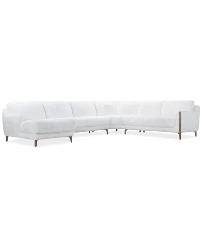 Macy's Briannie 4-pc. Fabric Chaise Sectional, Exclusively At  In Brown