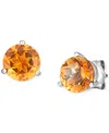 Macy's Brilliant-cut Citrine (2-1/5 Ct. T.w.) Stud Earrings In 14k White Gold In No Color