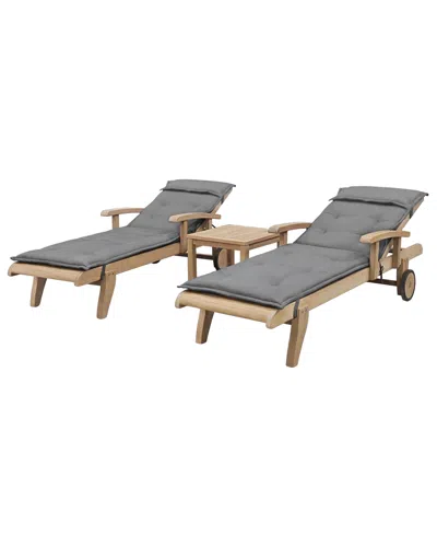 Macy's Bristol 3-pc. Outdoor Chaise Set (2 Chaise Lounge Chairs, 1 End Table), Created For  In Gray