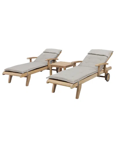 Macy's Bristol 3-pc. Outdoor Chaise Set (2 Chaise Lounge Chairs, 1 End Table), Created For  In Brown