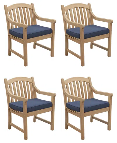 Macy's Bristol 4-pc. Olefin Outdoor Chair Bundle, Created For  In Blue