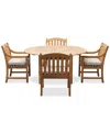 Macy's Bristol 59" Round Dining Table & 4 Dining Chairs, Created For  In Brown