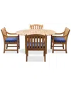 Macy's Bristol 59" Round Dining Table & 4 Dining Chairs, Created For  In Brown