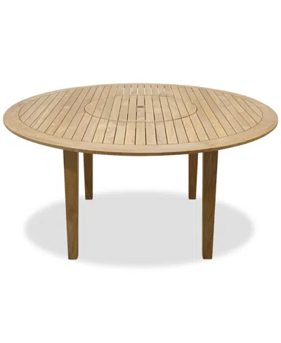 Macy's Bristol 59" Round Dining Table With Lazy Susan, Created For  In Brown