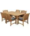 Macy's Bristol 7-pc. Rectangle Dining Set (dining Table And Dining Chairs), Created For  In Brown