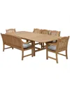 Macy's Bristol 7-pc. Rectangle Dining Set (dining Table, Dining Chairs And Bench), Created For  In Multi