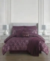 Macy's Macys Brooks 14 Piece Reversible Jacquard Microfiber Comforter Sets In Purple