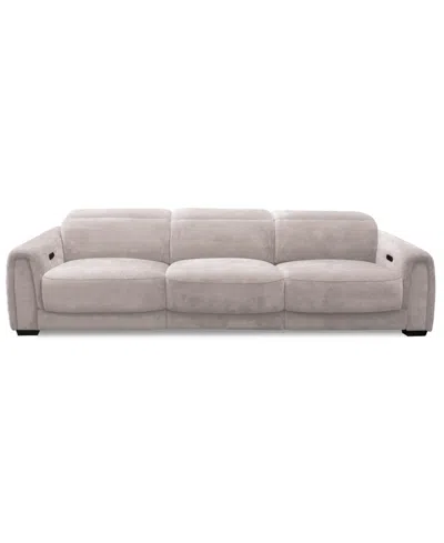 Macy's Brownell 3-pc. Sofa Sectional With 3 Power Motion Chairs, Exclusively At  In Gray
