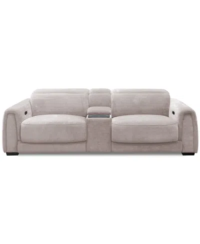 Macy's Brownell 3-pc.sofa Sectional With 2 Power Motion Chairs & 1 Console, Exclusively At  In Gray