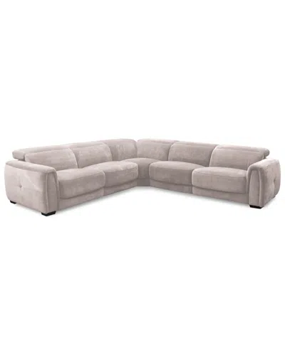 Macy's Brownell 5-pc. L-shape Sectional With 2 Power Motion Chairs, Exclusively At  In Gray