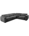 Macy's Brownell 5-pc. L-shape Sectional With 3 Power Motion Chairs & 1 Console, Exclusively At  In Gray