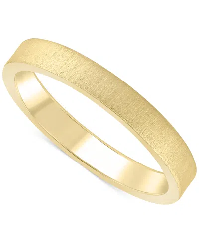 Macy's Brush Finish Textured Wedding Band In 14k Gold In Yellow Gold