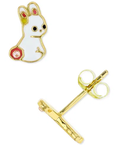 Macy's Bunny Stud Earrings In Sterling Silver Or 14k Gold Over Sterling Silver