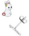 Macy's Bunny Stud Earrings In Sterling Silver Or 14k Gold Over Sterling Silver In Sterling Silver
