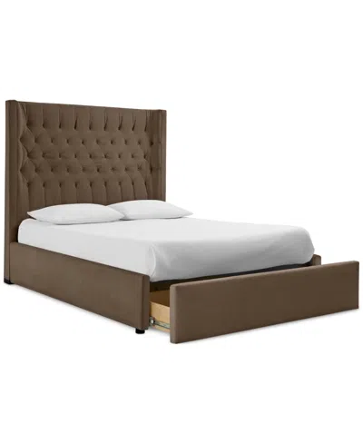 Macy's Cadelyn King Upholstered Storage Bed In Brown