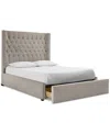 Macy's Cadelyn King Upholstered Storage Bed In Silver