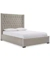 Macy's Cadelyn Upholstered Queen Bed In Silver
