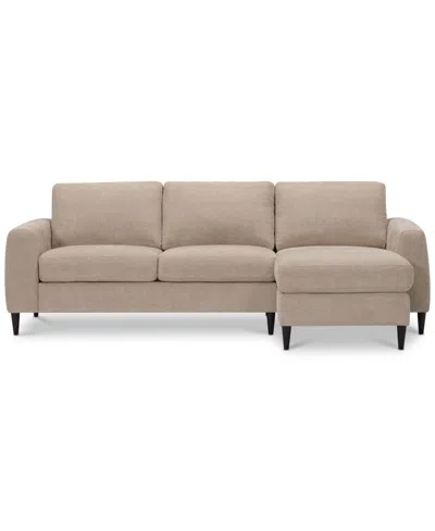 Macy's Calvus 2-pc. Fabric Chaise Sectional, Exclusively At  In Brown
