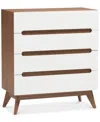 Macy's Calypso 4-drawer Chest In White,walnut