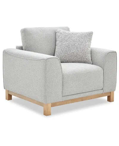 Macy's Camelle Boucle Accent Pillow Fabric Chair,  Exclusive In Gray