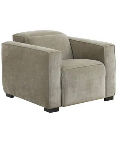 Macy's Carltoun 43" Fabric Power Motion Recliner With Power Headrest In Gray