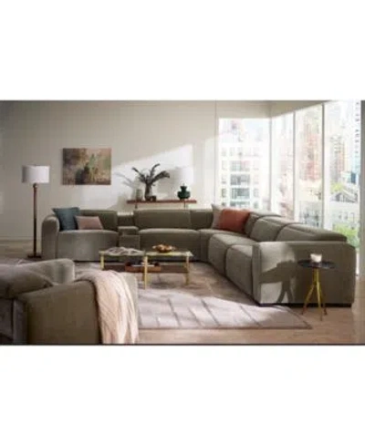 Macy's Carltoun Fabric Power Headrest Sectional Collection Macys Exclusive In Brown