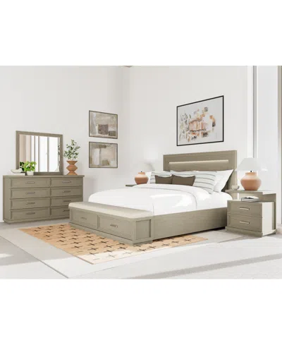 MACY'S CASCADE 3-PC. BEDROOM SET (KING STORAGE BED, DRESSER & NIGHTSTAND)