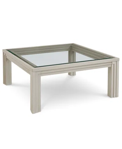Macy's Cascade 42" Glass Square Cocktail Table In Gray