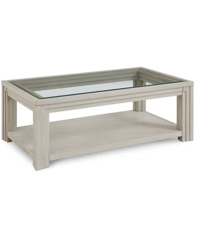 Macy's Cascade 54" Glass Rectangle Cocktail Table In Brown