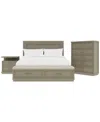 MACY'S CASCADE 3-PC. BEDROOM SET (QUEEN STORAGE BED, CHEST & NIGHTSTAND)