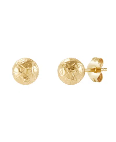 Macy's Castle Cut Ball Stud Earrings In 14k Yellow Gold