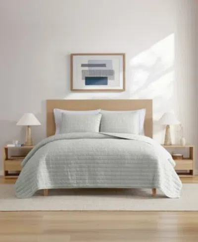 Macy's Cathay Home Inc. Enzyme Washed Crinkle Quilt Sets In Gray