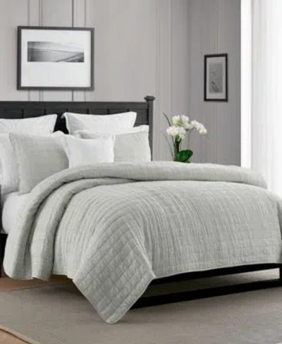 Macy's Cathay Home Inc. Enzyme Washed Crinkle Quilt Sets In White