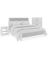 MACY'S CATRIONA 3PC BEDROOM SET (KING UPHOLSTERED BED, CHEST, OPEN NIGHTSTAND)