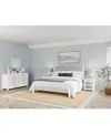 Macy's Catriona 3pc Bedroom Set (king Upholstered Bed, Dresser, Open Nightstand) In Blue And White Striped