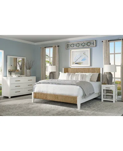 MACY'S CATRIONA 3PC BEDROOM SET (KING WOVEN BED, DRESSER & OPEN NIGHTSTAND)