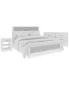 Macy's Closeout! Catriona 3pc Bedroom Set (queen Upholstered Bed, Dresser & Open Nightstand), Created For M In Blue And White Striped