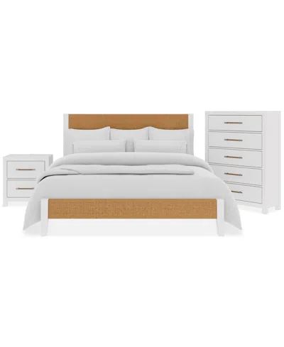 Macy's Catriona 3pc Bedroom Set (queen Woven Bed, Chest, 2-drawer Nightstand) In No Color