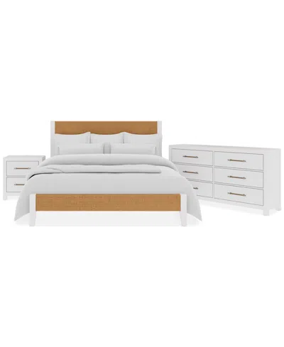 Macy's Catriona 3pc Bedroom Set (queen Woven Bed, Dresser, 2-drawer Nightstand) In No Color