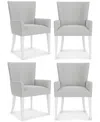 Macy's Catriona 4 Pc. Upholstered Arm Chair Set In Grey