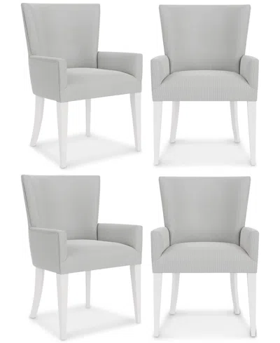 Macy's Catriona 4 Pc. Upholstered Arm Chair Set In Gray