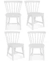 Macy's Catriona 4 Pc. Wood Side Chair Set In White