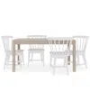MACY'S CATRIONA 5PC DINING SET (RECTANGULAR DINING TABLE + 4 WOOD SIDE CHAIRS)